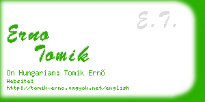 erno tomik business card