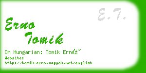 erno tomik business card